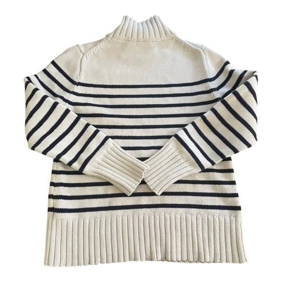 J. Crew Striped Women's Sweater in Ivory and Black, Size Small - Picture 5 of 9